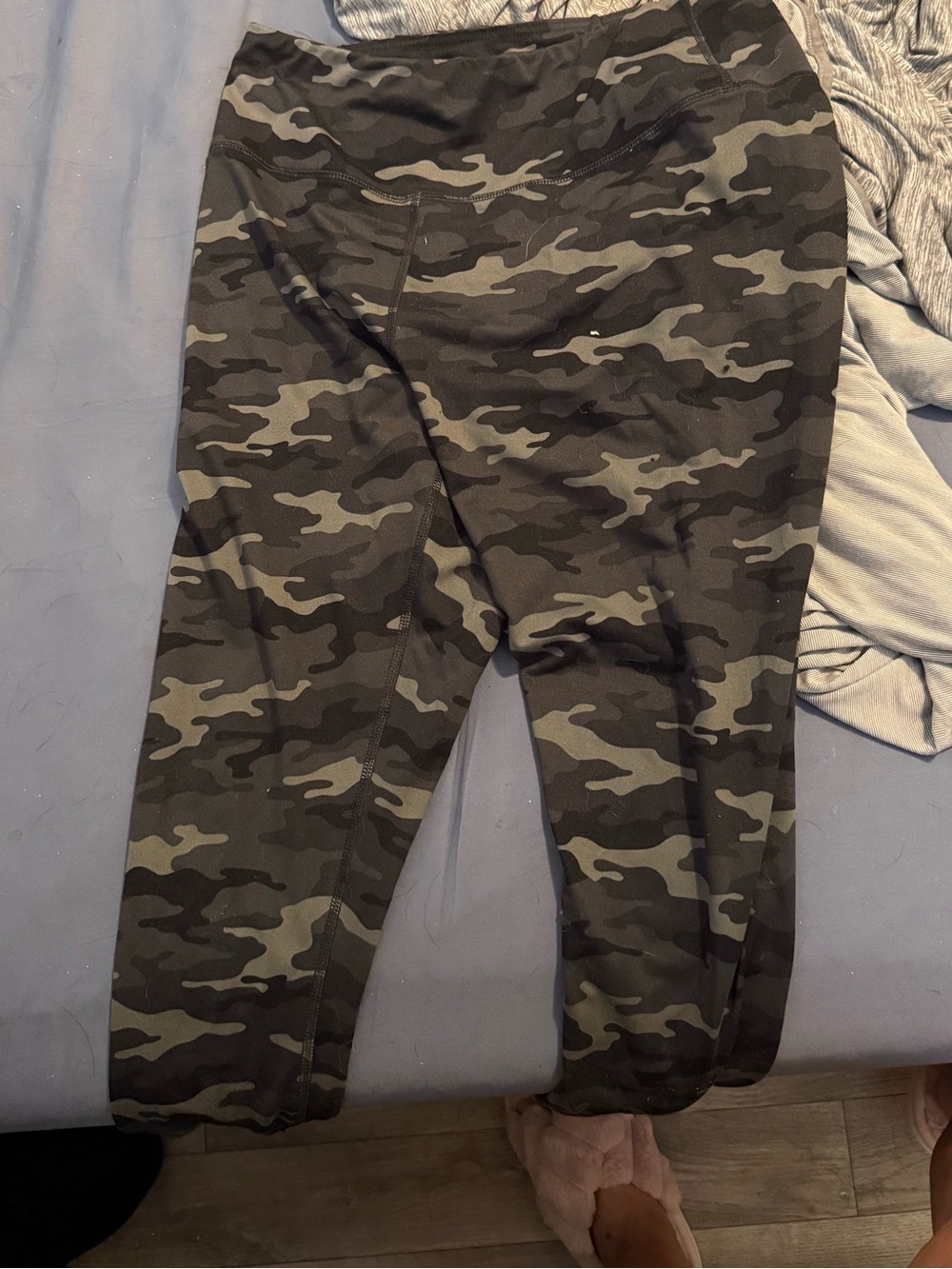 Kids Camo Active Leggings - Gray/Black